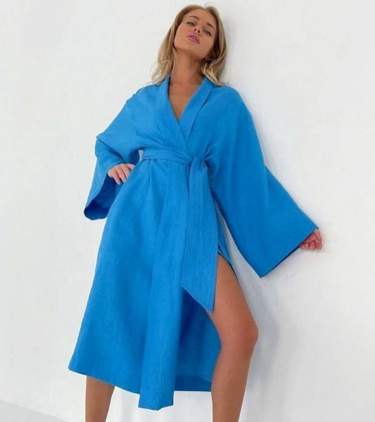 Лен с вискозой ALTA MODA в голубом оттенке