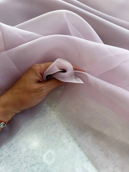 Шелковая органза ALTA MODA в розово-лиловом дымчатом оттенке